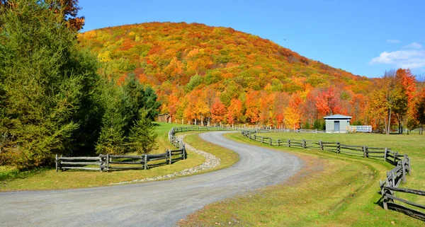 Farmářská Horská Krajina Podzim — Stock fotografie