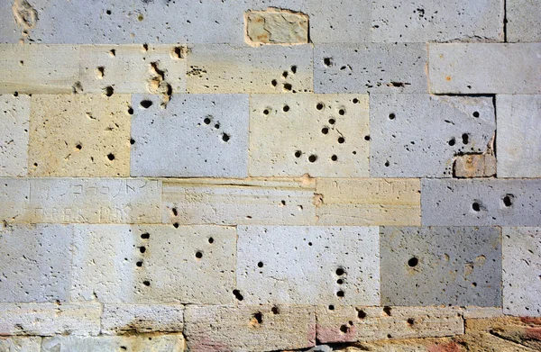 Baku Azerbaijan Bullets Impacts Wall Armenian Dashnaks Committed Genocide Azerbaijanis — Stock Photo, Image