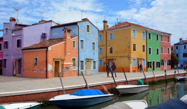 Case Colorate Sul Grande Canale Venezia Italia — Foto Stock