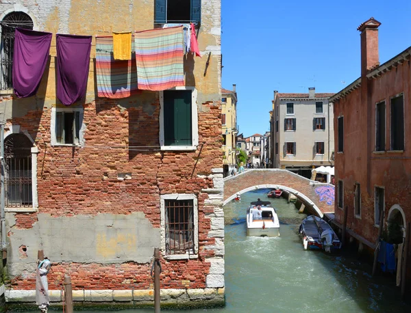 Canal Veneza Dia Itália — Fotografia de Stock