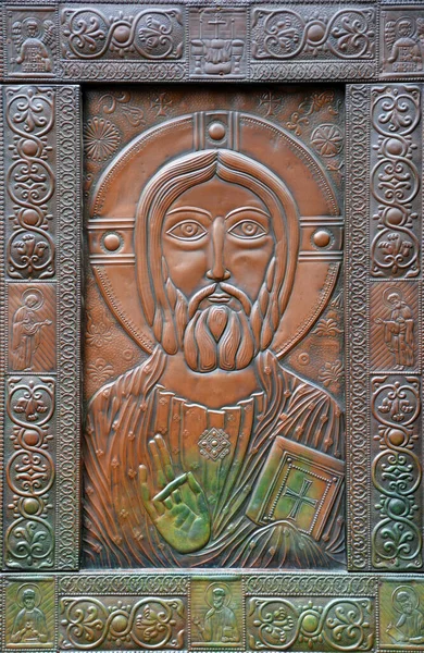 Тиси Грузия Старый Цаси Дзвели Калаки Вырезанная Дверь Грузинского Архипата — стоковое фото