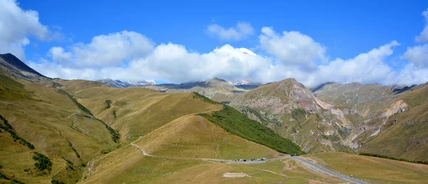 Mount Kazbek Een Slapende Stratovulkaan Een Van Belangrijkste Bergen Van — Stockfoto