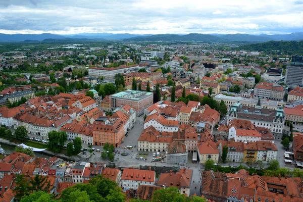 Město Lublaň Slovinsko Panorama — Stock fotografie