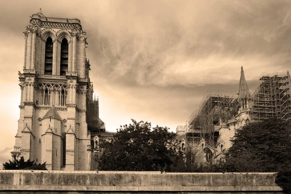 Catedral Notre Dame París Una Catedral Católica Gótica Más Famosa — Foto de Stock