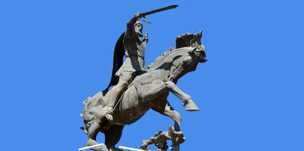 Gyumri Armenia 2019 Artush Papoyan Statua Equestre Vartan Mamikonian Stato — Foto Stock