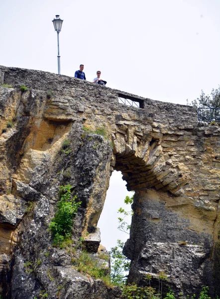 Τείχη Του Φρουρίου Guaita Του Παλαιότερου Και Πιο Διάσημου Πύργου — Φωτογραφία Αρχείου