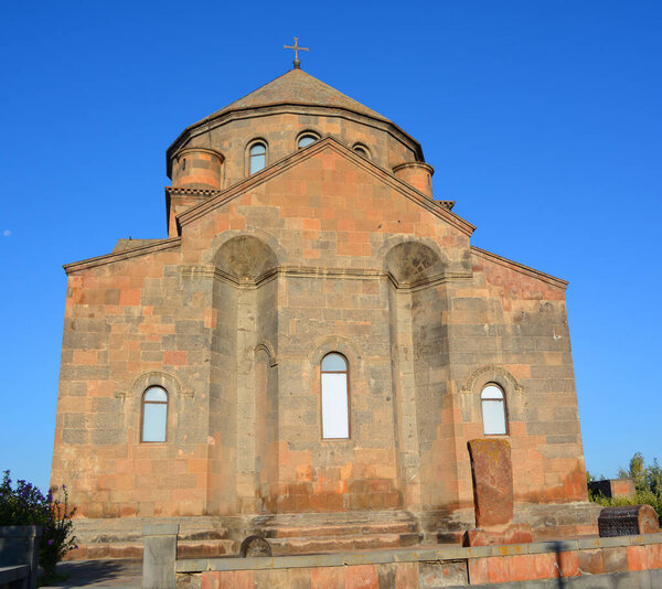 VAGHARSHAPAT ARMENIA 09 12 2019: Saint Hripsime Church is a seventh century Armenian Apostolic church in the city of Vagharshapat (Etchmiadzin), Armenia.