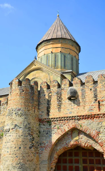 Exterior Antiga Capital Geórgia Mcxeta Sveticxoveli Castelo Catedral Dos Símbolos — Fotografia de Stock