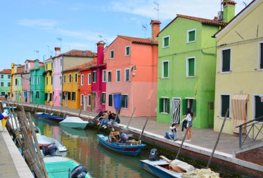 Venedik, İtalya 'daki burano kanalı.