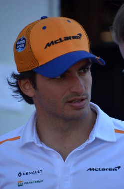 MONTREAL İbne Kanada 06 06 06 2019: Montreal Grand Prix açık kapı günü. Carlos Sainz Vazquez de Castro, Formula 1 'de yarışan İspanyol bir yarışçı..