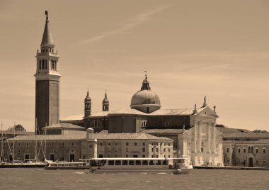 İtalya, Venedik 'teki Büyük Kanal' dan San Giorgio Maggiore 'da manzara