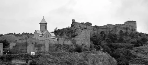 Georgië Tbilisi 2015 Uitzicht Het Oude Tbilisi Dzveli Tbilisi Narikala — Stockfoto