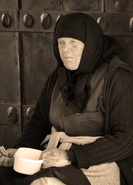 Mtskheta Georgia Anciana Georgiana Pide Dinero Pensión Estatal Solo Mes —  Fotos de Stock