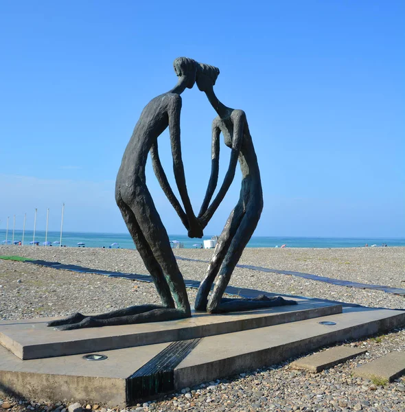 Frau Steht Strand — Stockfoto