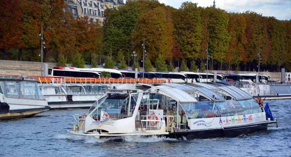 Barche Sulla Senna Parigi Francia — Foto Stock