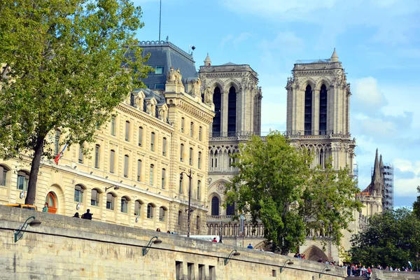 노트르담 프랑스어 Notre Dame Paris 파리의 프랑스 파리의 사이트 가톨릭 — 스톡 사진