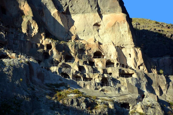 Vardzia Georgia Vardzia Jeskynní Klášter Jižní Georgii Vykopaný Svahů Hory — Stock fotografie