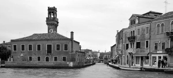 Bateaux Long Grand Canal Venise Dans Soirée — Photo