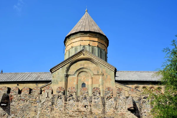 Utanför Den Antika Huvudstaden Georgien Mcxeta Sveticxoveli Slott Katedralen Symbolerna — Stockfoto