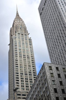 NEW YORK ABD 27 Ekim 2013 'te New York' ta Chrysler binasının ön cephesinin ayrıntıları 1931 'de Empire State Binası tarafından aşılmadan önce dünyanın en yüksek binasıydı.. 