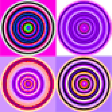 Şekerleme renklerinde daireleri olan bulanık piksel renksiz desen