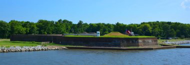 SAVANNAH GEORGIA USA 06 28 2016: Fort James Jackson is a restored 19th-century fort located on the Savannah River. It is a National Historic Landmark and the oldest standing brick fort in Georgia.