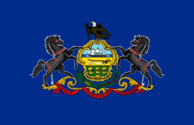 Pennsylvania bayrağı. ABD Bölgesi Bayrakları