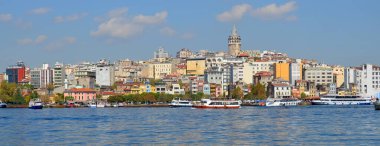 İSTANBUL TURKEY 29 Eylül: İstanbul, Türkiye 'nin Galata Karaköy mahallesi ve tarihi mimari ve ortaçağ Galerisi. 29 Eylül 2013' te İstanbul 'da Türkiye' de