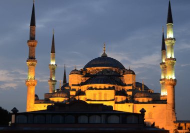 İSTANBUL TURKET Ekim 04: 00:. Sultan Ahmed Camii (Mavi Cami) İstanbul 'un en popüler turizm beldeleri üzerine