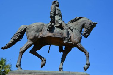 COLUMBIA SC USA 06 27 2016: Wade Hampton III equestrian statue was a Confederate cavalry leader during the American Civil War and afterward a Democratic Party politician from South Carolina.