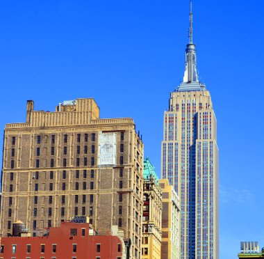 NEW YORK CITY, NY - 15 Mayıs: Empire State Building 40 yıldan uzun süredir dünyanın en yüksek binası (443,2 m) oldu. 5 Mayıs 2008, Manhattan, New York. 