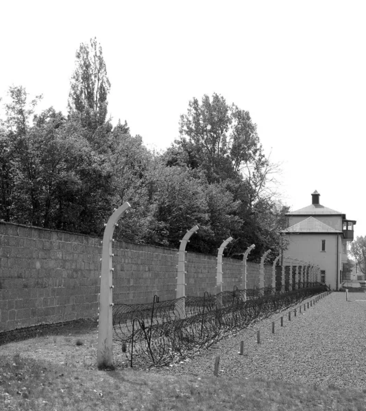 Sachsenhausen Oranienburg Germany Barbed Fence Sachsenhausen Nazi Camp 200 000 — ストック写真