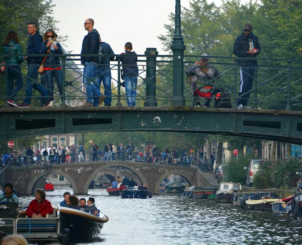 Amsterdam Nizozemsko Říjen 2015 Kanálový Most Amsterdamu Byl Nazýván Benátkami — Stock fotografie