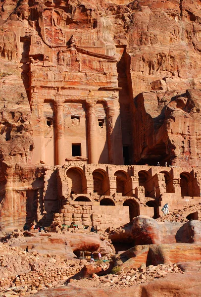 Forntida Övergivna Klippstaden Petra Jordanien Petra Ett Världens Sju Nya — Stockfoto