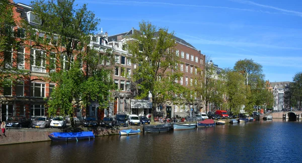 Amsterdam Nizozemsko Říjen 2015 Kanál Amsterdamu Byl Nazýván Benátkami Severu — Stock fotografie