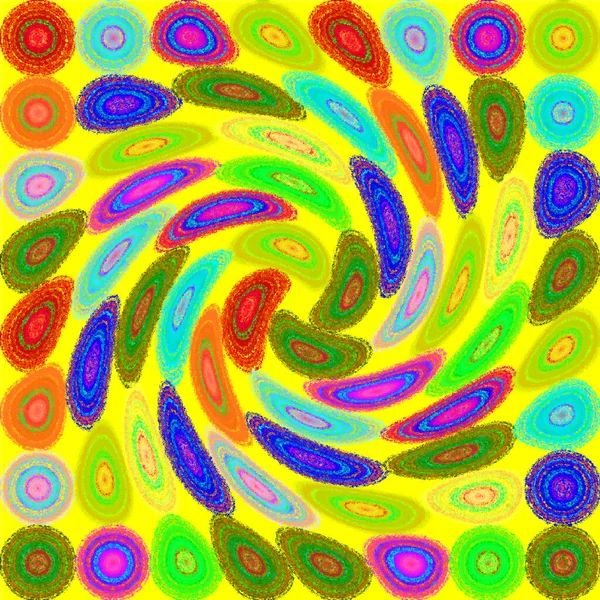 Czerwony Żółw Fioletowy Zielony Bezszwowy Psychodeliczny Spiralny Wzór Fraktalny Tło — Zdjęcie stockowe