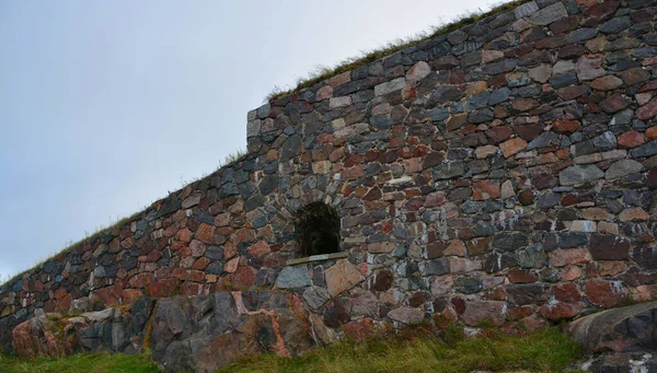 Helsinki Finland Settembre 2015 Muro Roccia Suomenlinna Una Fortezza Marina — Foto Stock