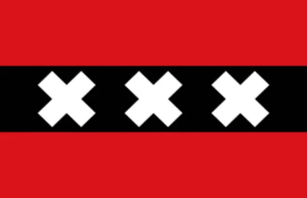 荷兰阿姆斯特丹市旗帜 矢量格式 — 图库照片
