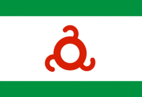 Σημαία Των Δημοκρατιών Της Ινγκουσετίας Κράις Επαρχίες Ομοσπονδιακές Πόλεις Αυτόνομες — Φωτογραφία Αρχείου