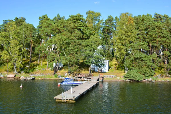 Helsinki Finland September 2015 Pier Harbour Quay Island Está Localizado — Fotografia de Stock