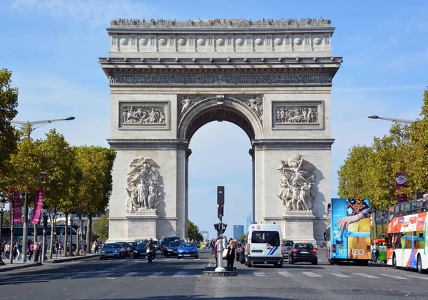 Paris France October Triumphal Arch Etoile Arc Triomphe 该纪念碑由Jean Chalgrin于1806年10月19日在法国巴黎设计 — 图库照片