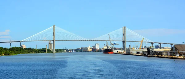 Savannah Georgia Pont Talmadge Memorial Est Pont Aux États Unis — Photo