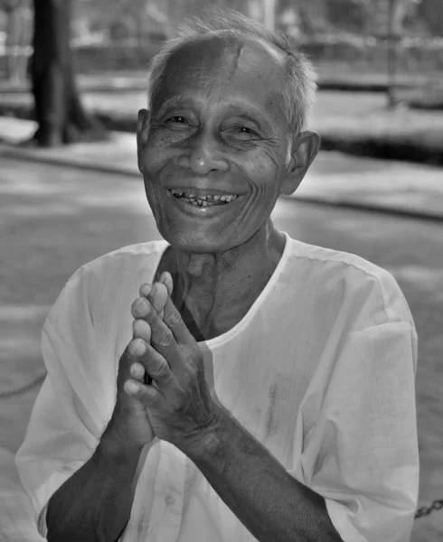 Siem Reap Cambodia March March 2013 Portrait Unidentified Old Buddhist — 图库照片