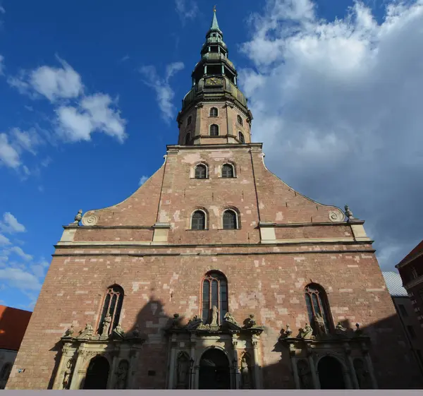 Рига Латвия 2015 Церковь Святого Петра Лютеранская Церковь Риге Столице — стоковое фото