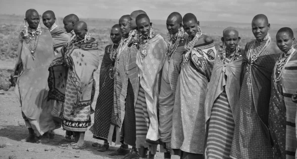 Amboseli Kenya Ottobre Persone Africane Non Identificate Della Tribù Masai — Foto Stock