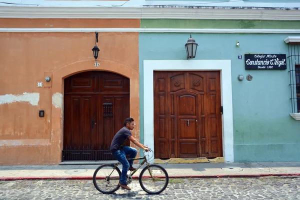 Antigua Guatemala May 2016 Casas Calles Adoquinadas Antigua Guatemala Con — Foto de Stock