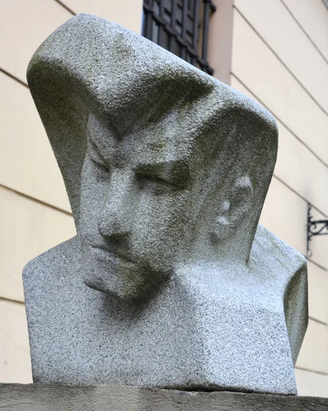 Kaunas Lithuania Settembre 2015 Momento Silenzio Klusuma Bridis Scultura Granito — Foto Stock