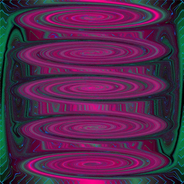 Green Pink Psychedelic Spiral Fractal Pattern Background — Stock Photo, Image