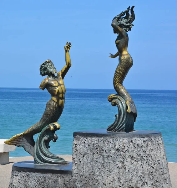 Statue Einer Meerjungfrau Der Küste — Stockfoto