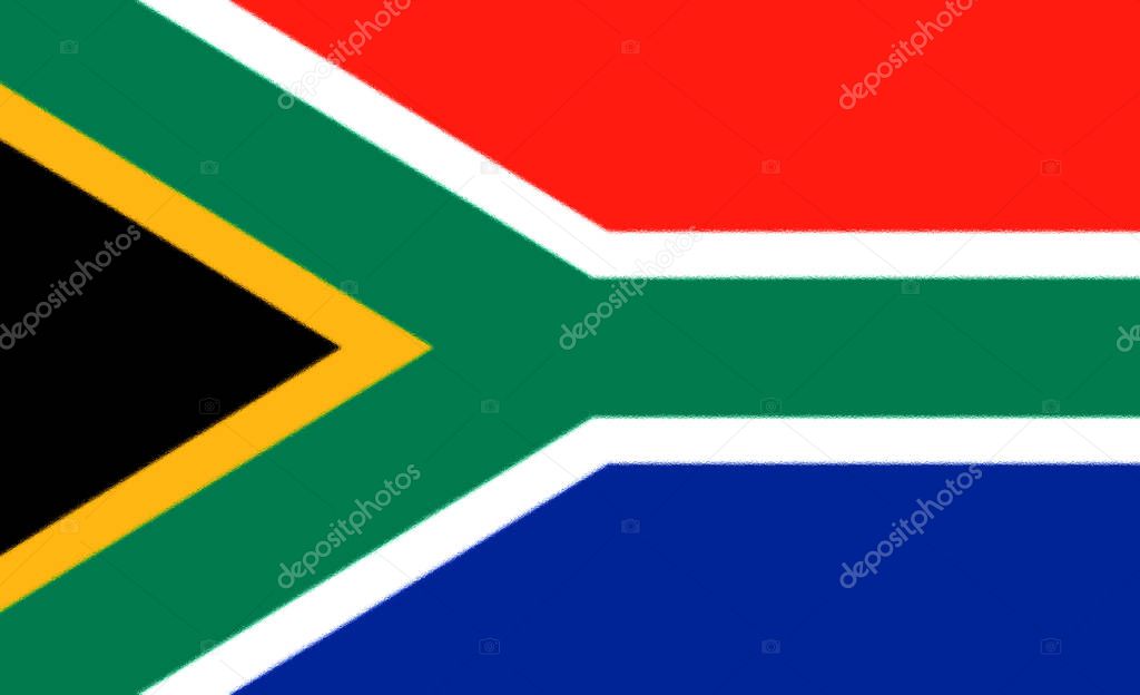 Flag of Republic of South Africa (RSA) is the southernmost country in Africa. 3d illustration
